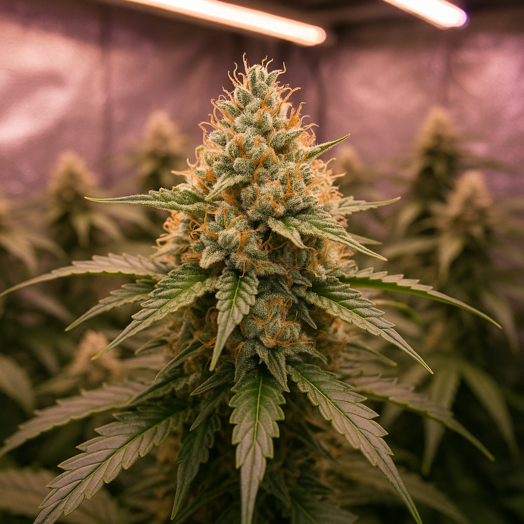 OG Kush week 7 flowering under LED grow lights